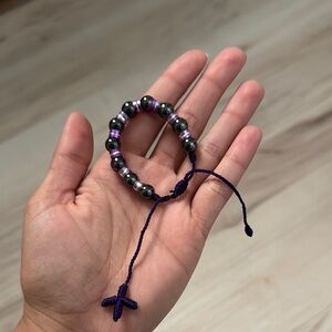 Beaded Bracelet with Cross Charm